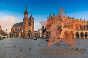Krakow Main Market Square sunrise