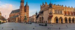 Krakow Main Market Square sunrise